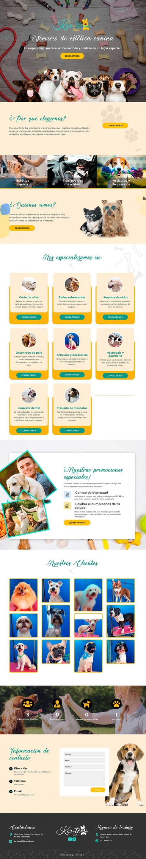 Página Web Kor-Té Spa